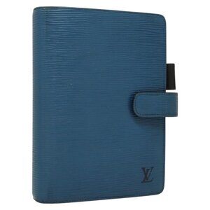 LOUIS VUITTON Epi Agenda MM Day Planner Cover Blue R20055 LV Auth 126434